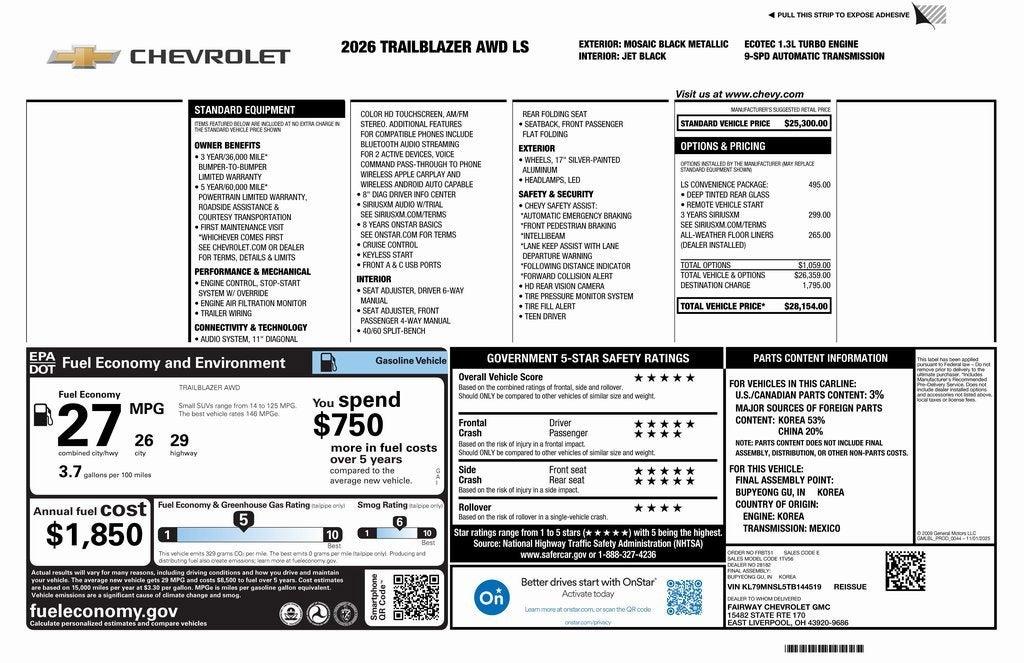2026 Chevrolet Trailblazer LS