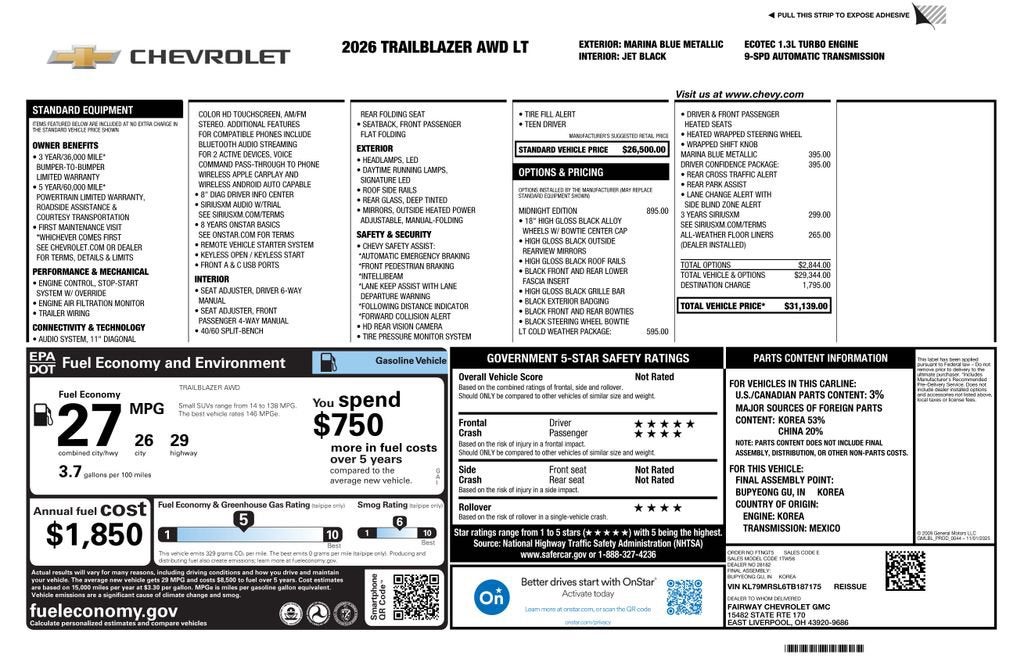 2026 Chevrolet Trailblazer LT