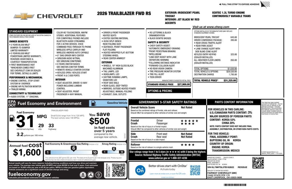 2026 Chevrolet Trailblazer RS