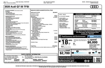 2020 Audi Q7 Prestige 55 TFSI quattro Tiptronic