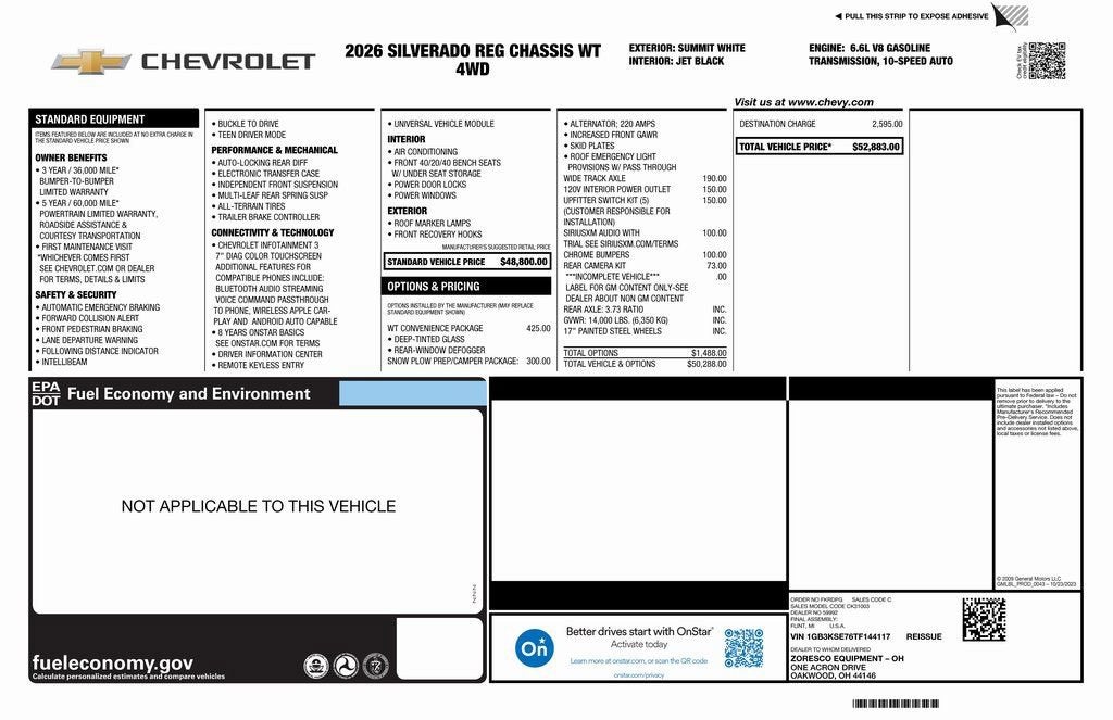 2026 Chevrolet Silverado 3500 HD Chassis Cab Work Truck