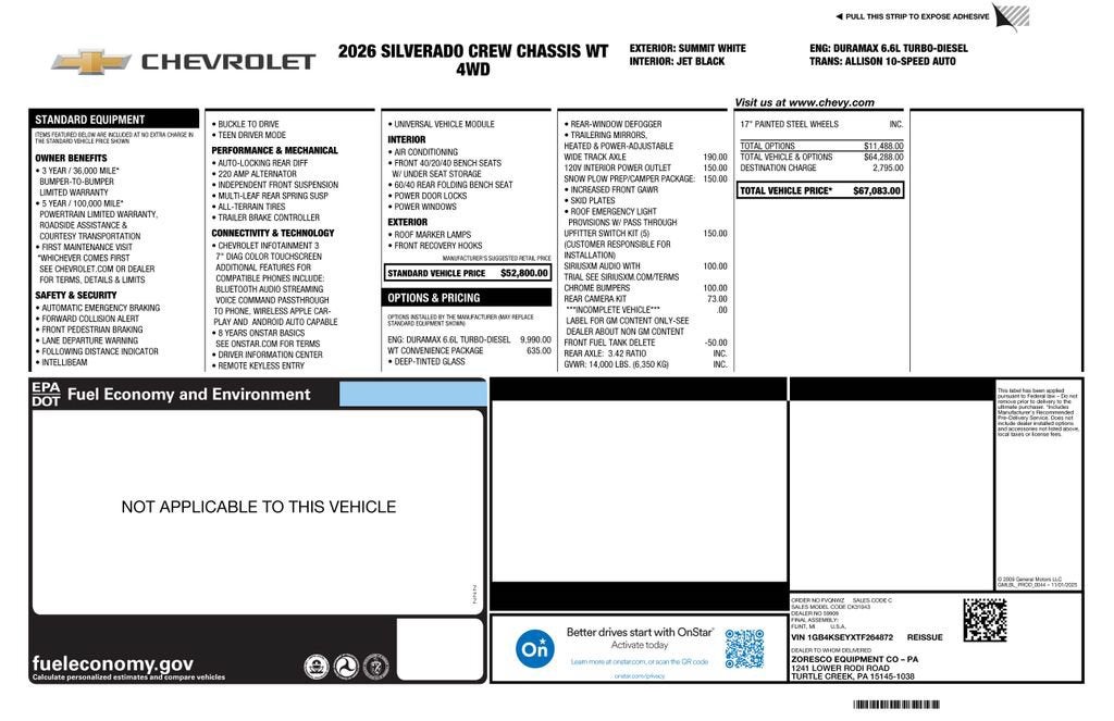 2026 Chevrolet Silverado 3500 HD Chassis Cab Work Truck