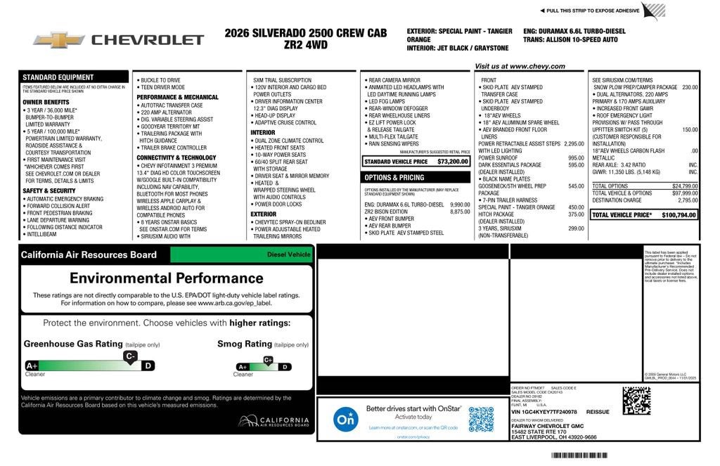 2026 Chevrolet Silverado 2500 HD ZR2