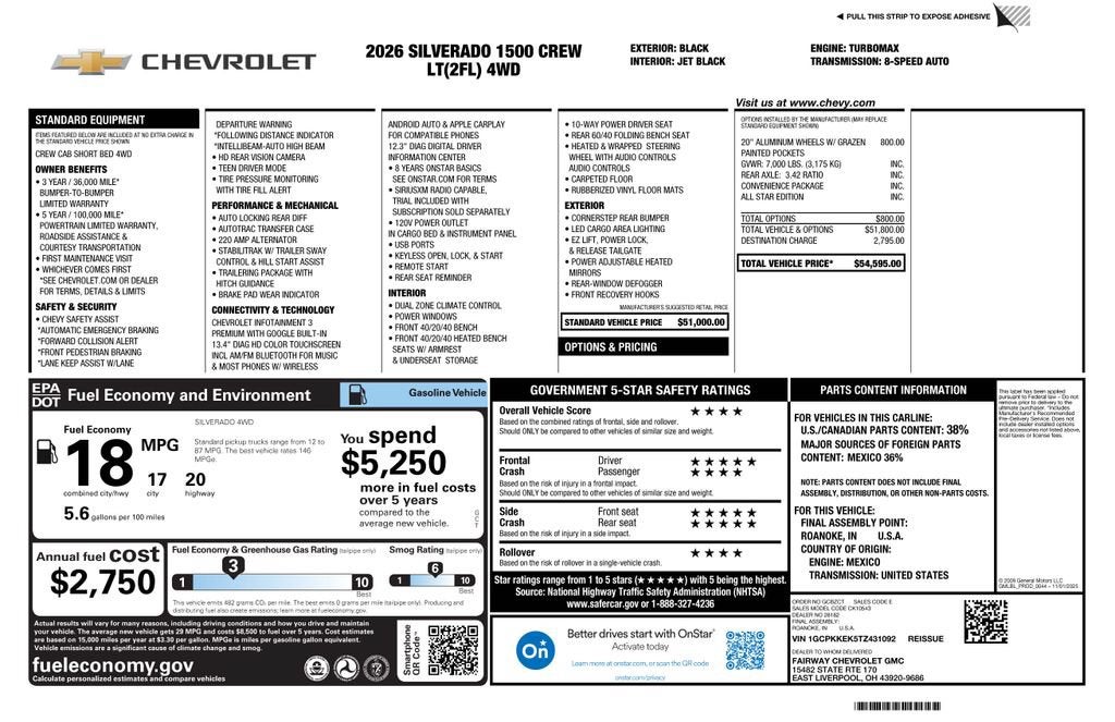 2026 Chevrolet Silverado 1500 LT (2FL)