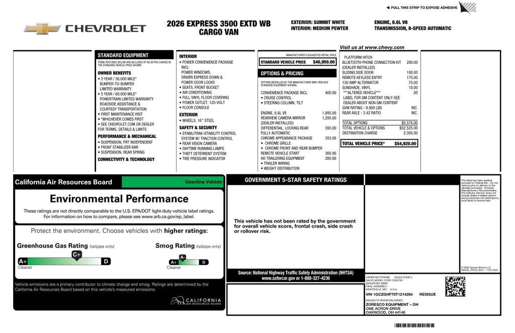 2026 Chevrolet Express Cargo WT