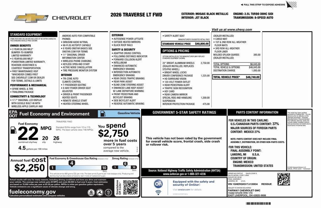2026 Chevrolet Traverse LT
