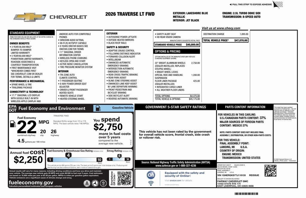 2026 Chevrolet Traverse LT