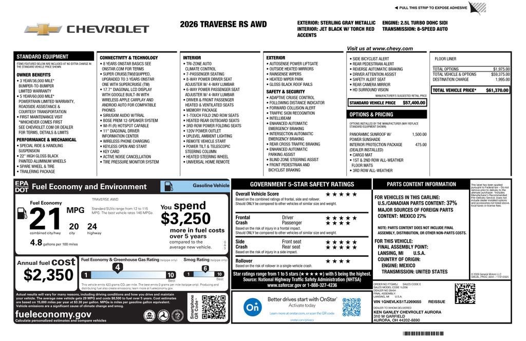 2026 Chevrolet Traverse RS