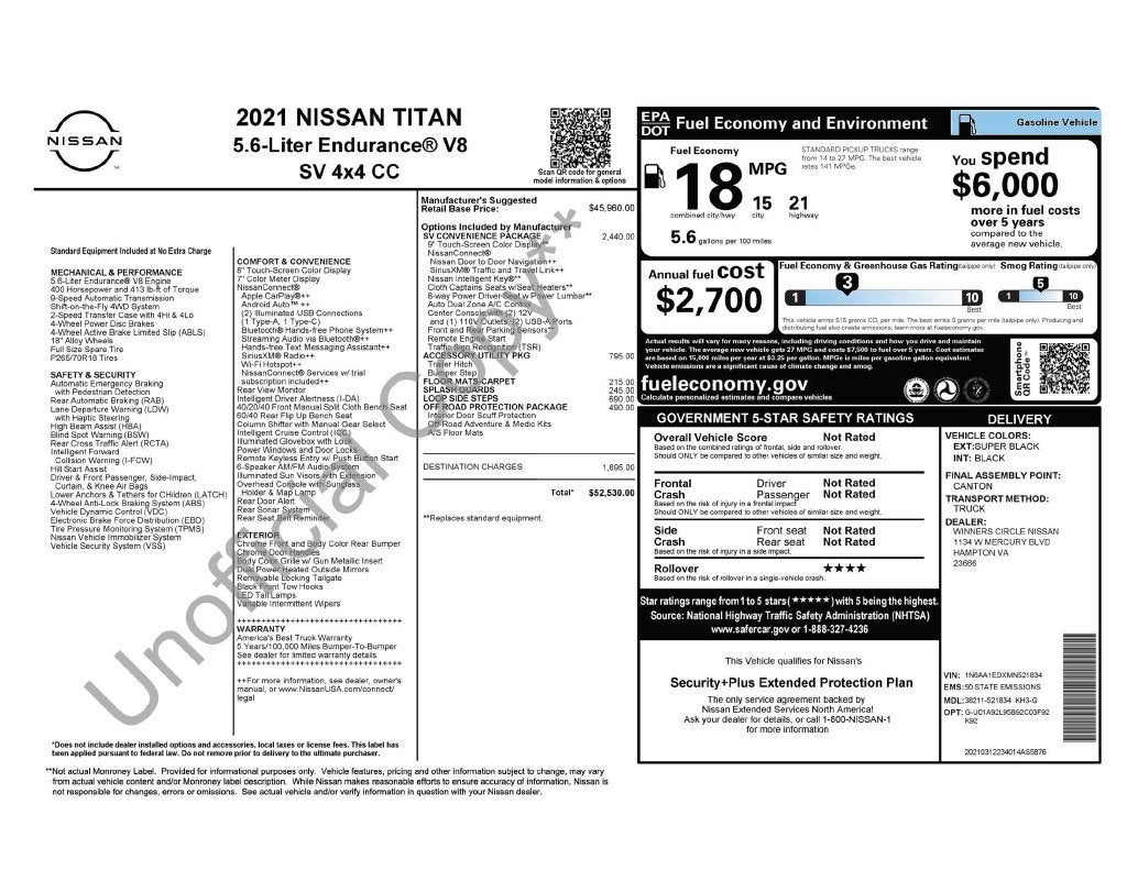 2021 Nissan TITAN Crew Cab SV 4x4