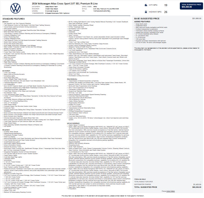 2024 Volkswagen Atlas Cross Sport 2.0T SEL Premium R-Line