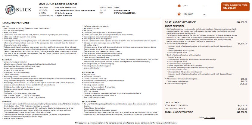 2020 Buick Enclave Essence