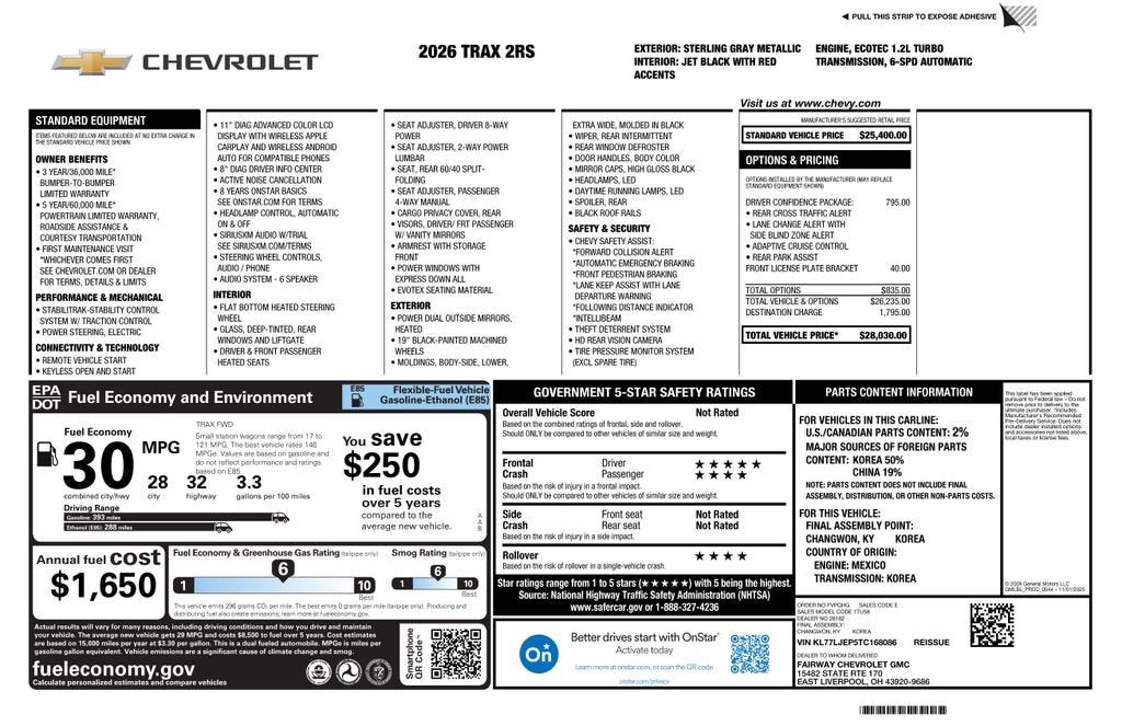 2026 Chevrolet Trax 2RS