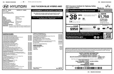 2022 Hyundai Tucson Hybrid Blue
