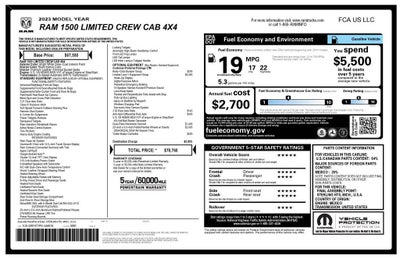 2023 RAM 1500 Limited Crew Cab 4x4 5'7" Box