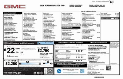 2026 GMC Acadia Elevation