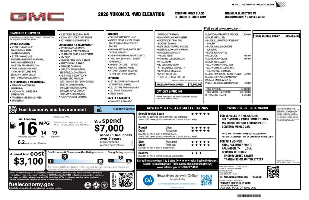 2026 GMC Yukon XL Elevation
