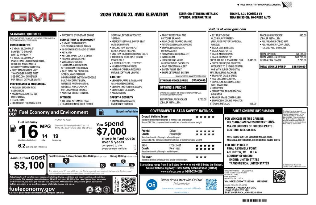 2026 GMC Yukon XL Elevation