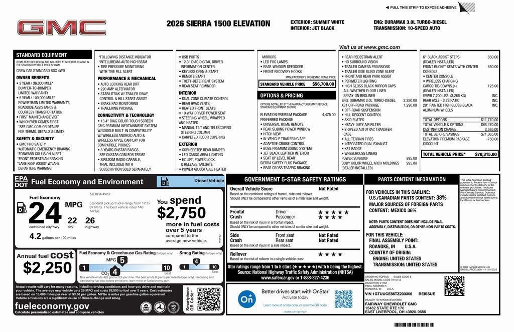 2026 GMC Sierra 1500 Elevation