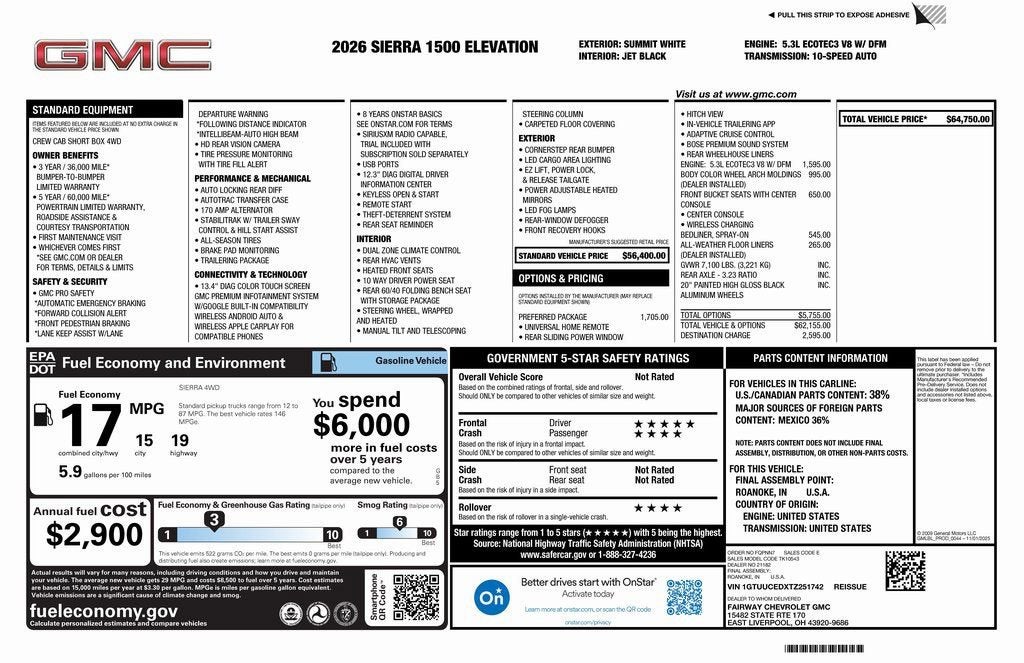 2026 GMC Sierra 1500 Elevation