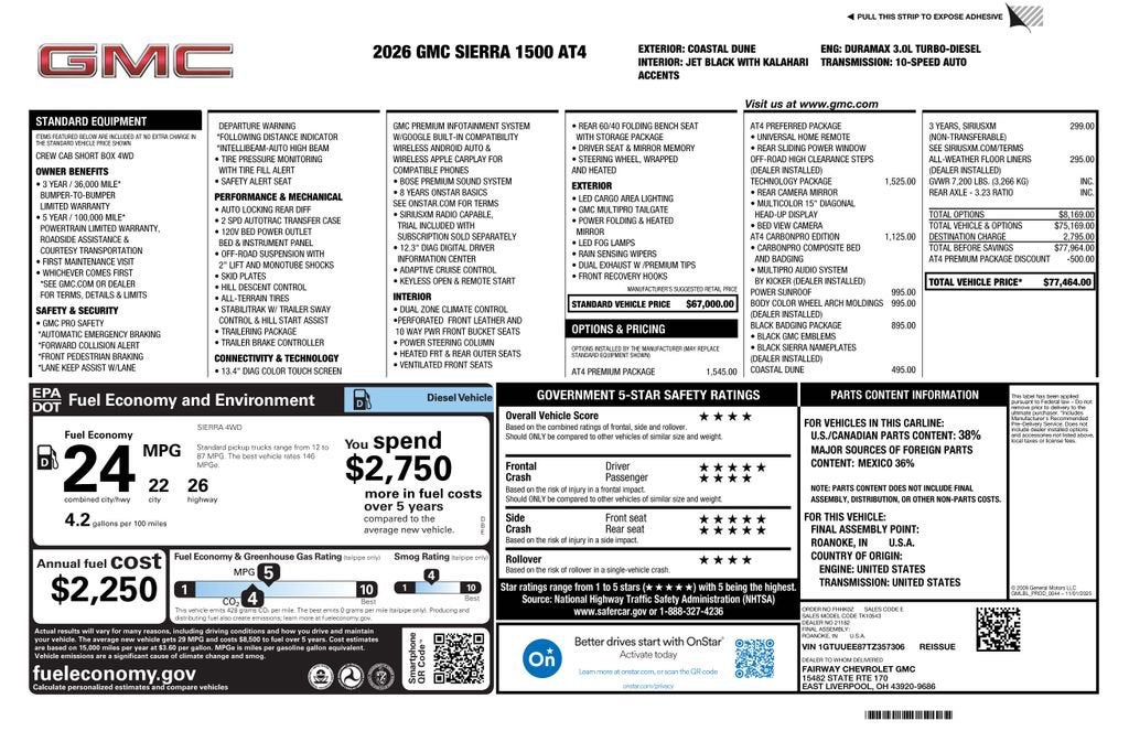 2026 GMC Sierra 1500 AT4