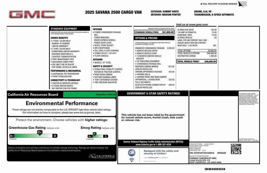 2025 GMC Savana Cargo Work Van