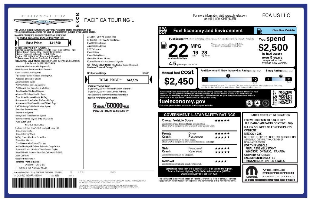 2024 Chrysler Pacifica Touring L