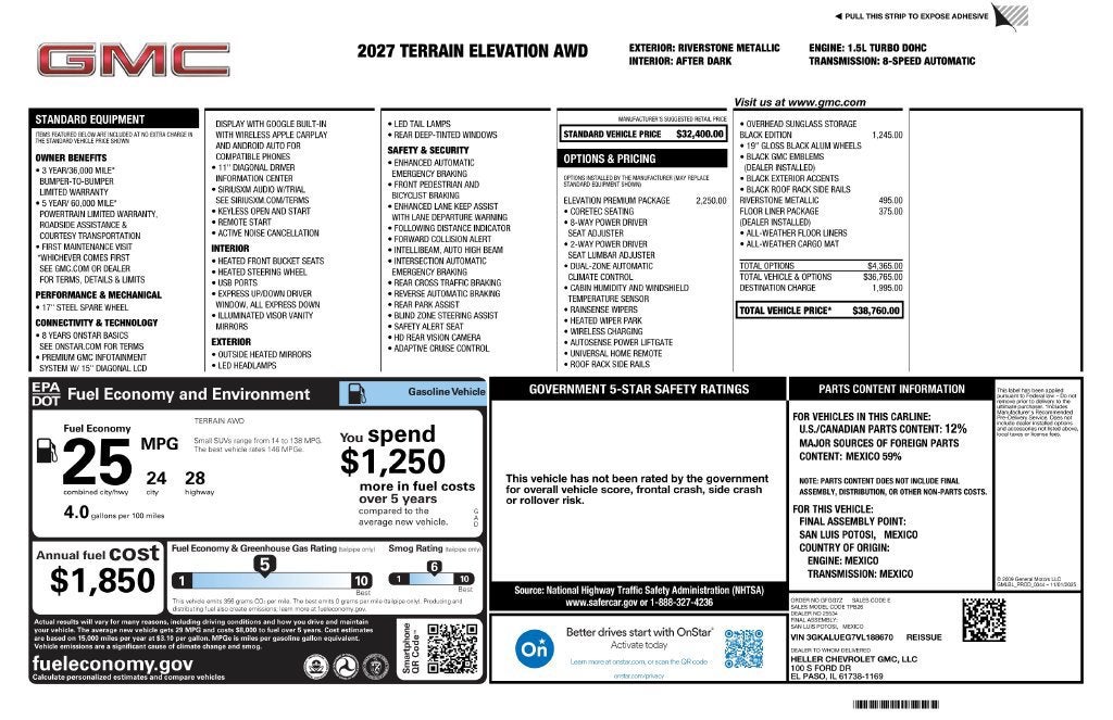 2027 GMC Terrain Elevation