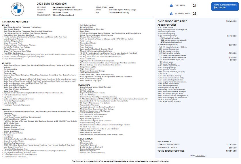 2023 BMW X4 xDrive30i