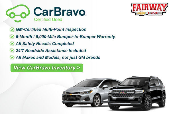 Fairway Chevrolet GMC website banner promoting CarBravo Cert