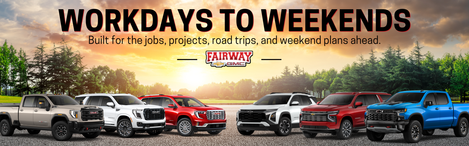 Fairway Chevrolet GMC website banner featuring Chevrolet and