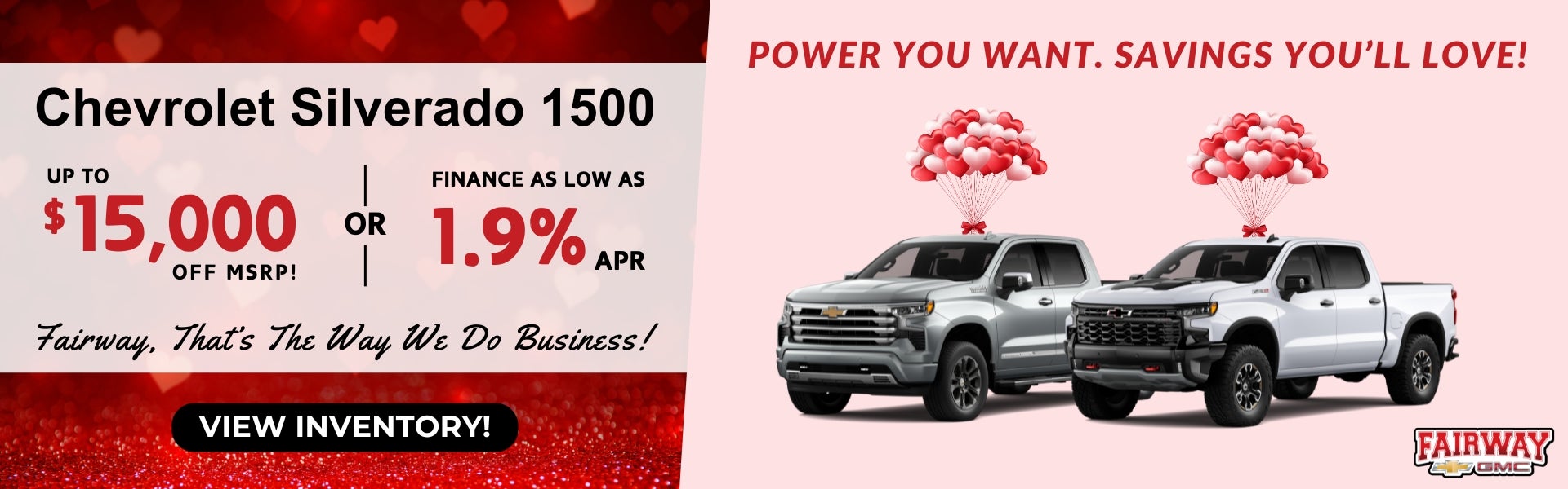 Chevrolet Silverado 1500 trucks with up to $15,000 off