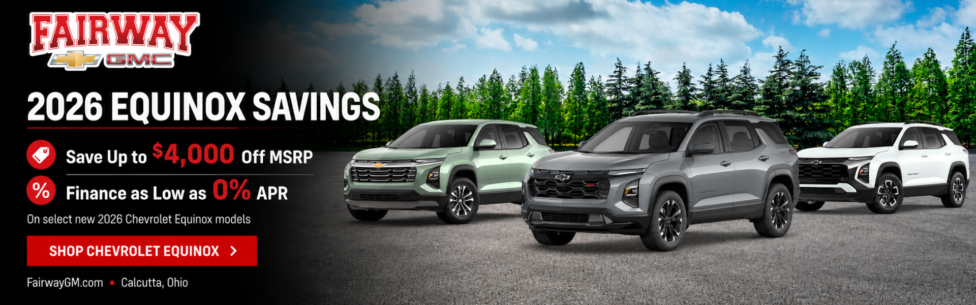 Fairway Chevrolet GMC 2026 Chevrolet Equinox savings—save up